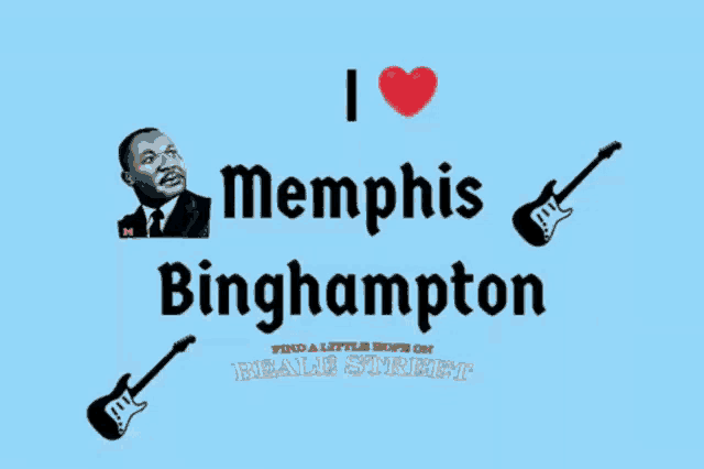 a poster that says i love memphis binghamton on it
