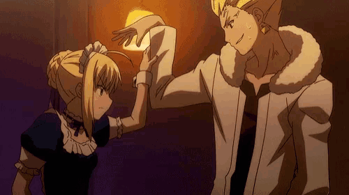 a man and a woman are standing next to each other and the man is touching the woman 's arm