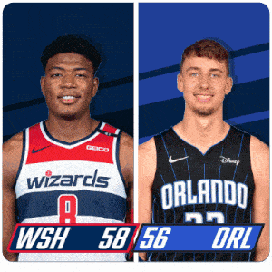 Washington Wizards (58) Vs. Orlando Magic (56) Half-time Break GIF - Nba Basketball Nba 2021 GIFs
