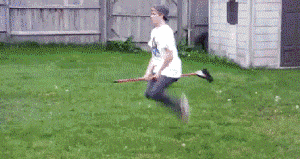 The More I Stare At It.. The Funnier It Gets.. GIF - Broom Stick Flying GIFs