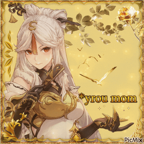 a picture of a girl with the words you mom on the bottom