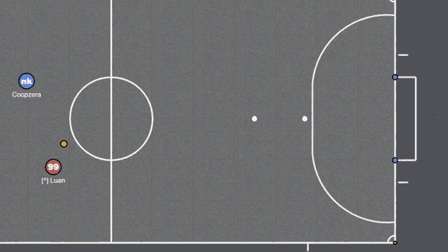 a soccer field with the words game paused on the bottom