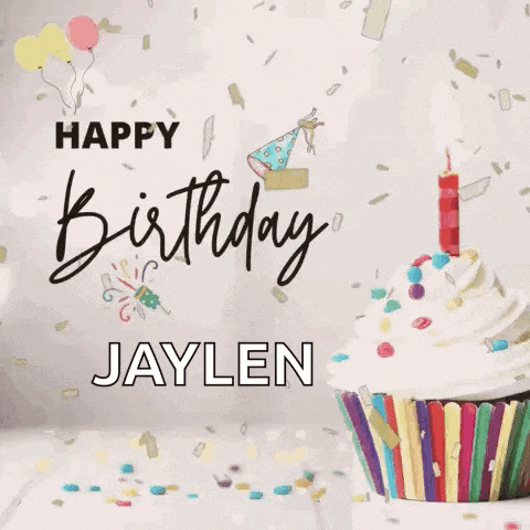 a happy birthday card with a cupcake and a candle