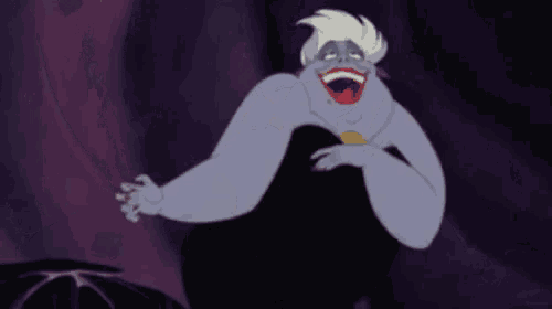 a cartoon character from the little mermaid is floating on top of a rock .