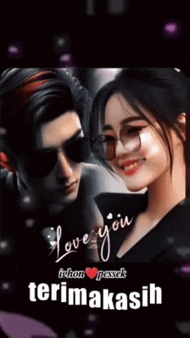 a picture of a man and a woman with the words love you written on the bottom