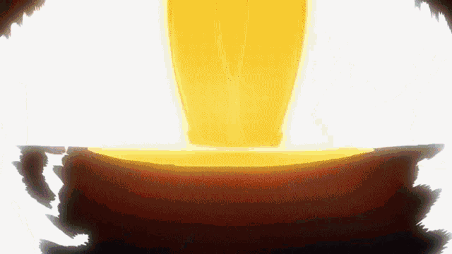 a glowing object is coming out of a hole in the ground
