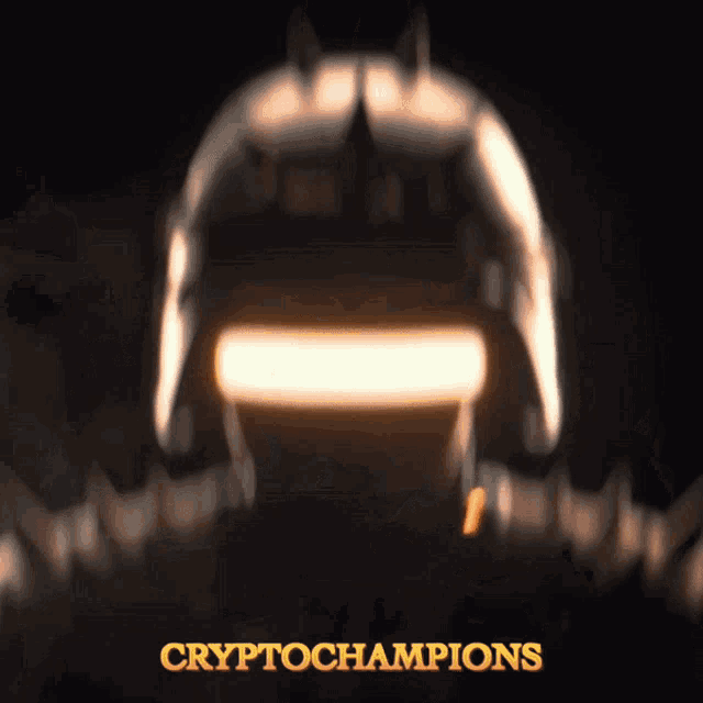 a blurred image of a person with the words cryptochampions on the bottom