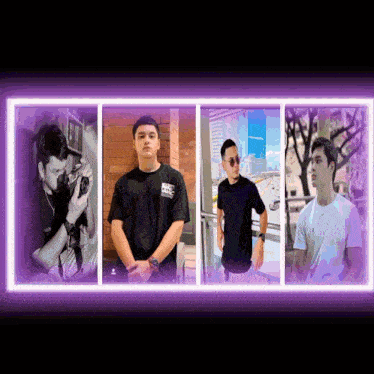 a collage of four men with one wearing a t-shirt that says ' ncrc ' on it