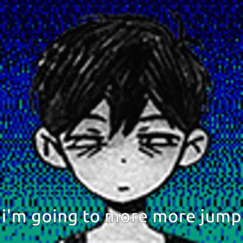 a black and white drawing of a boy with the words `` i 'm going to more more jump '' below him .