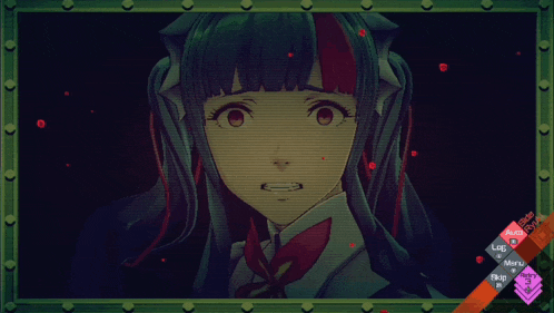 a screenshot of a video game shows a girl asking " what is this face "