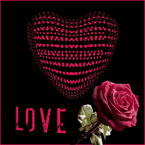 a heart with the word love on it and a rose