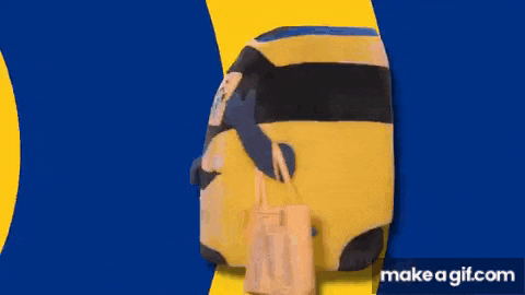 a yellow and black cartoon character with the letter n on its chest