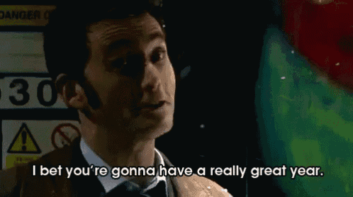 a man in a suit and tie says i bet you 're gonna have a really great year