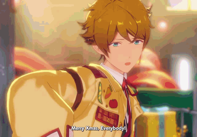 a cartoon character says merry xmas everybody !