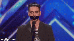Look Taped Mouth GIF - Look Taped Mouth Americas Got Talent GIFs