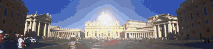 a blurry picture of a building with a dome in the background