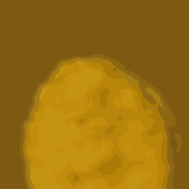 a close up of a yellow circle on a brown background .