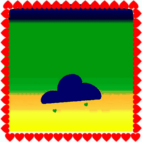 a picture of a blue cloud with hearts on it