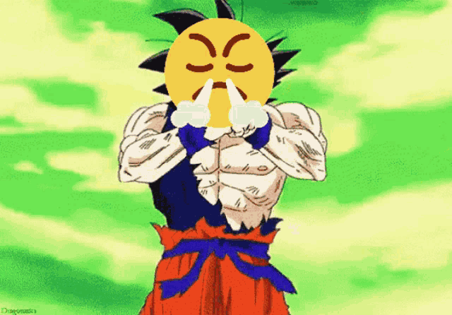 a cartoon character has a smiley face on his face