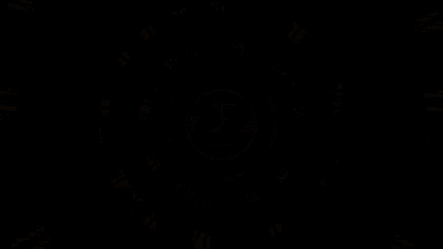 a white circle with a yellow circle in the middle on a black background