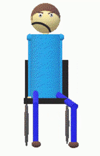 a computer generated image of a person in a wheelchair