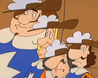 a group of cartoon characters wearing cowboy hats