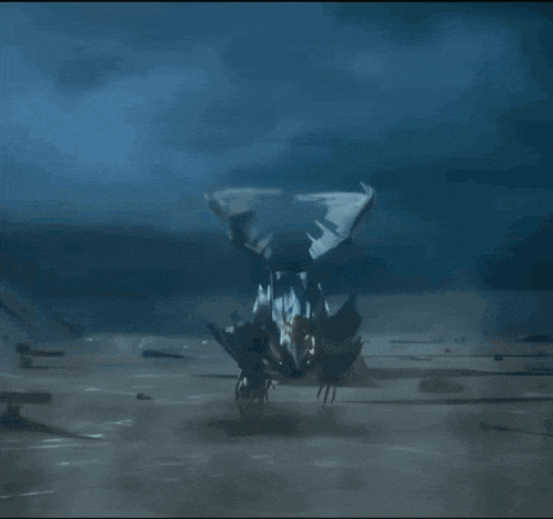 a cartoon dragon with wings is standing on the ground