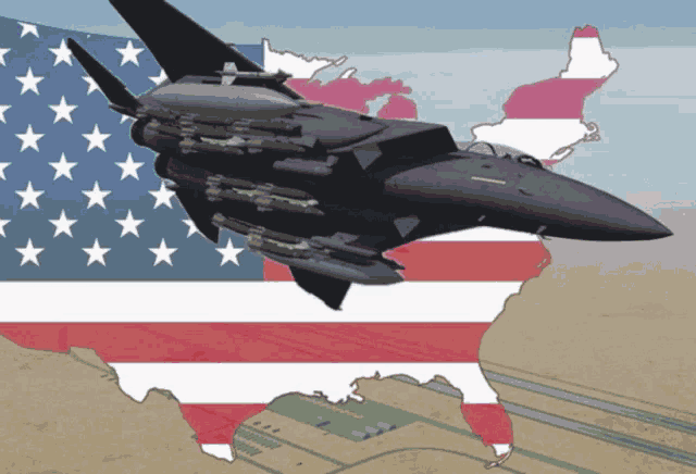 a fighter jet is flying over the united states