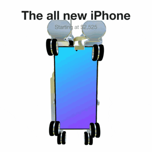 the all new iphone starting at $ 2,525 is displayed