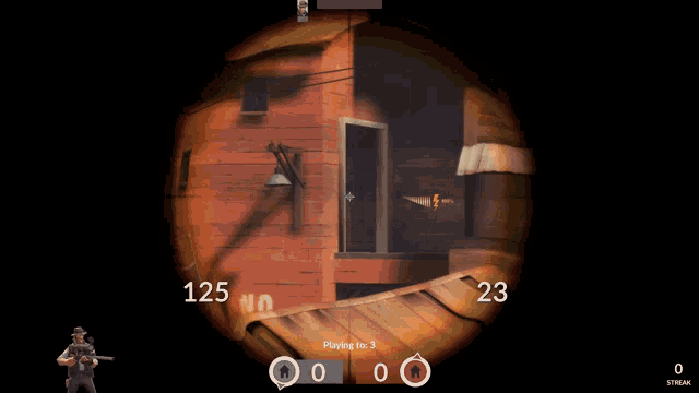 a video game is being played and the player 125 is playing to 23