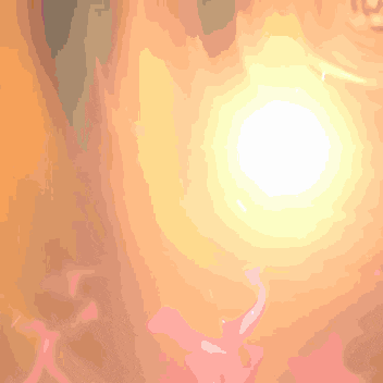 a painting of a lightning bolt with a glowing light in the middle