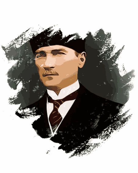 a drawing of a man with a mustache wearing a suit and tie