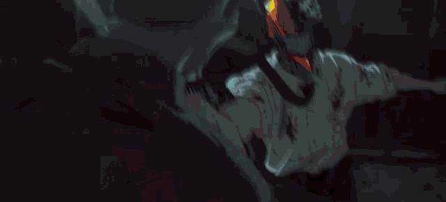 a close up of a person 's head with blood coming out of it .