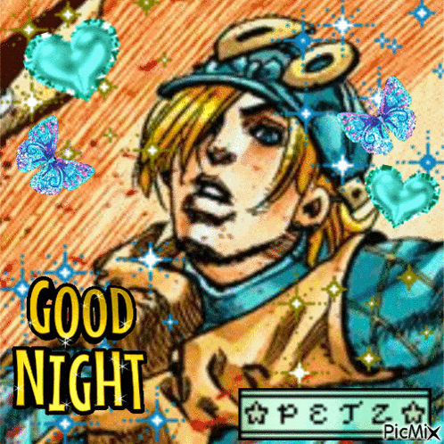 a picture of a cartoon character with the words good night
