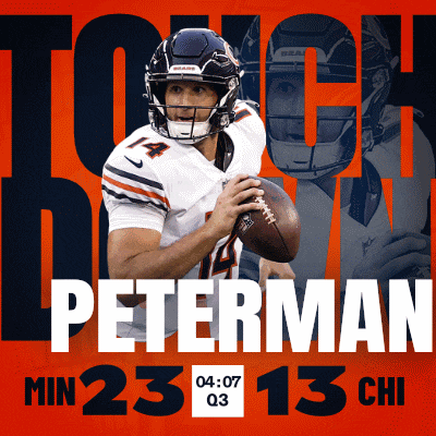a poster for a football game between the bears and the chicago bears
