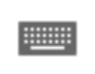 a keyboard with a shadow on a white background
