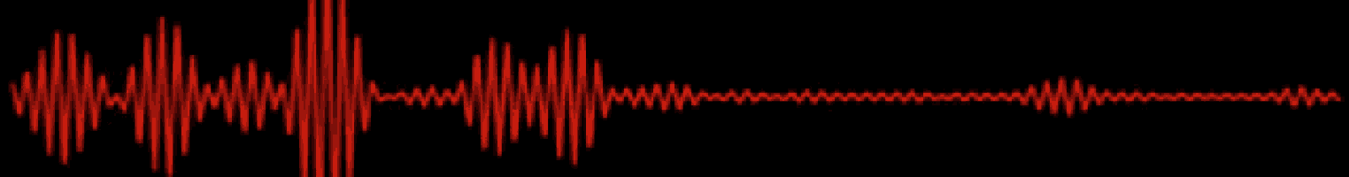 a red sound wave on a black background that looks like an earthquake .