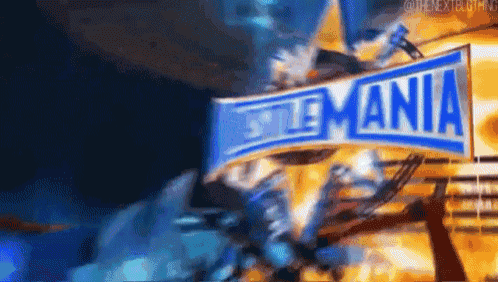 a sign that says ' smackdown ' on it in blue