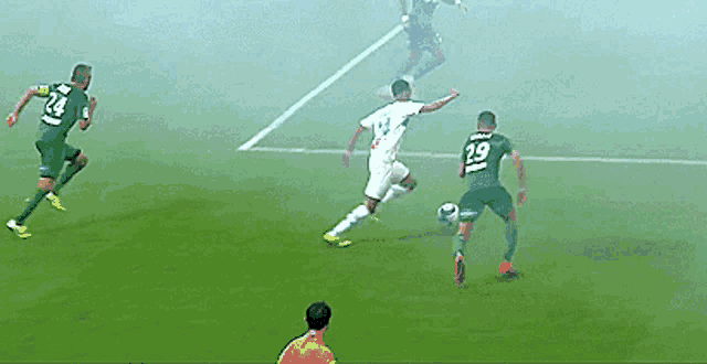 a soccer player with the number 29 on the back of his shirt