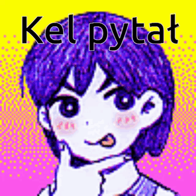 a pixel art drawing of a girl with purple hair and the words kelpytat above her