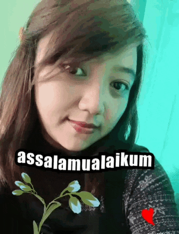 a girl with the words assalamualaikum written on it