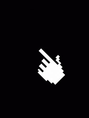 a pixelated hand is pressing a button in the dark