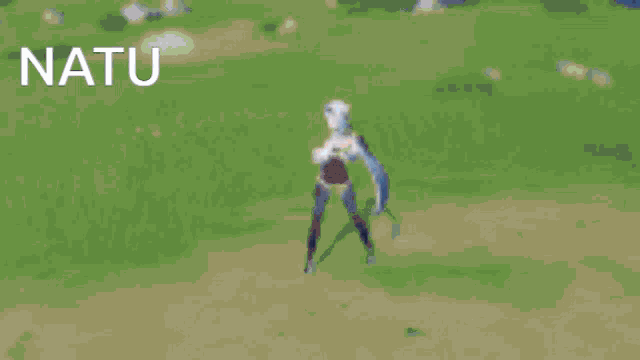 a blurred image of a person with the word natu on the bottom right