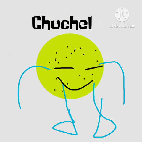 a drawing of a clock with the word chuchel on it