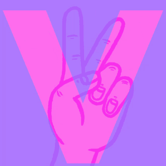a purple and pink sign that says is for vaccine