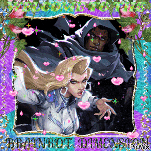 a picture of a man and a woman in a frame with the name bryanrot written on the bottom