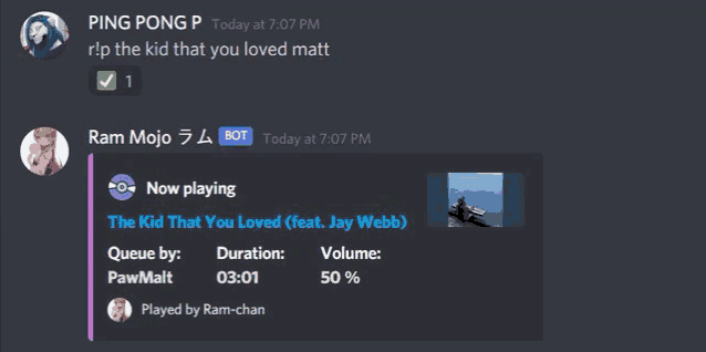 ping pong p is playing the kid that you loved on discord