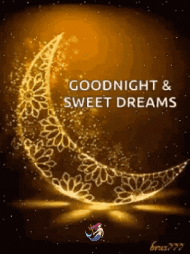 a picture of a crescent moon with the words goodnight and sweet dreams