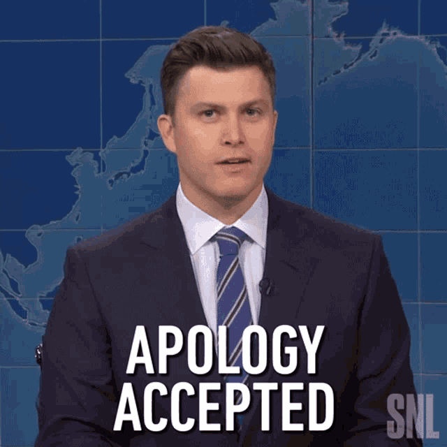 Apology Accepted Colin Jost GIF - Apology Accepted Colin Jost Saturday Night Live GIFs