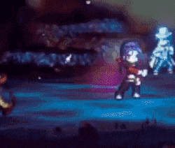 a cartoon character is standing in a bubble surrounded by music notes